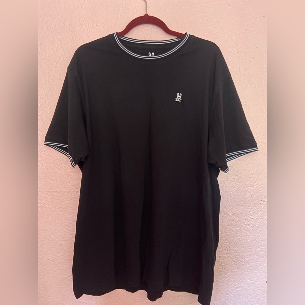 Psycho Bunny Black Short Sleeve Tee with Contrast Trim